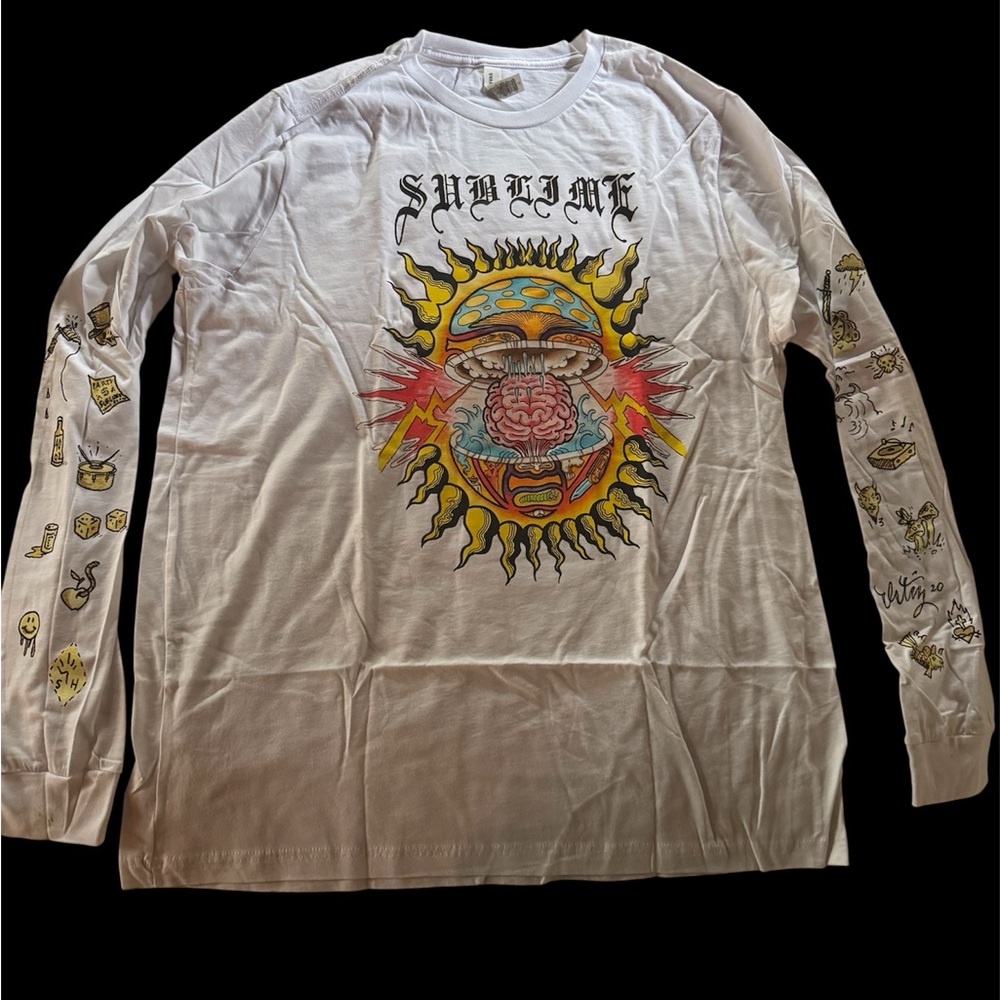 Sublime Bella Canvas White Graphic Long Sleeve Tee- New